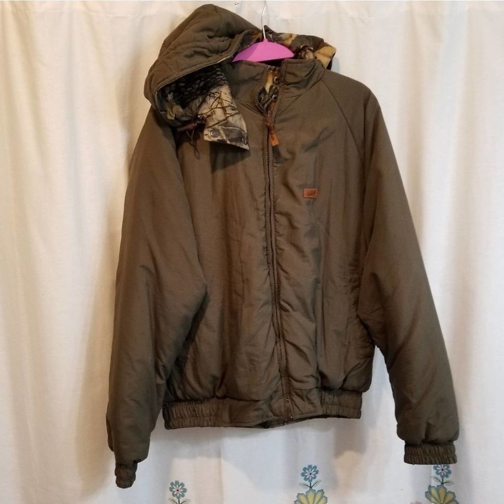 Woolrich Vintage reversible khaki camouflage coat medium